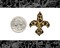 Antiqued Brass Fleur de Lis with Lilies of the Valley Pendant Piece - AB-P16